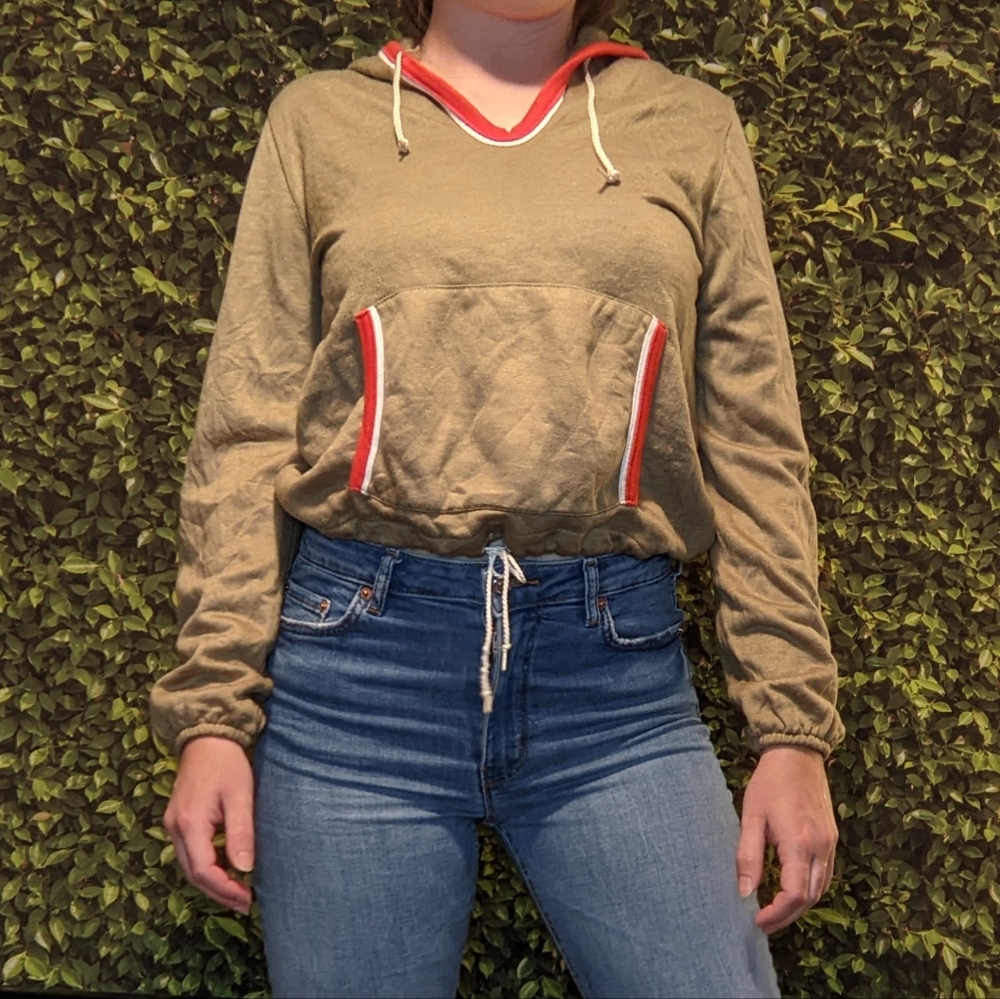 Striped vintage draw string hoodie